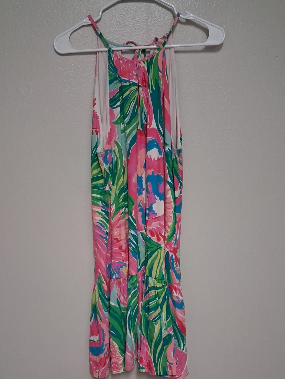 Lilly Pulitzer Pink, Green and Blue Striped Halter Dress